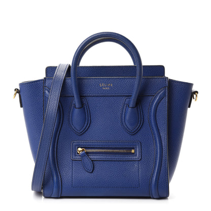 Celine Drummed Calfskin Nano Luggage Indigo 1 of 9