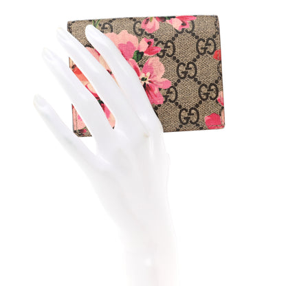 Gucci GG Supreme Monogram Blooms Card Case Beige Multicolor Dry Rose 2 of 9