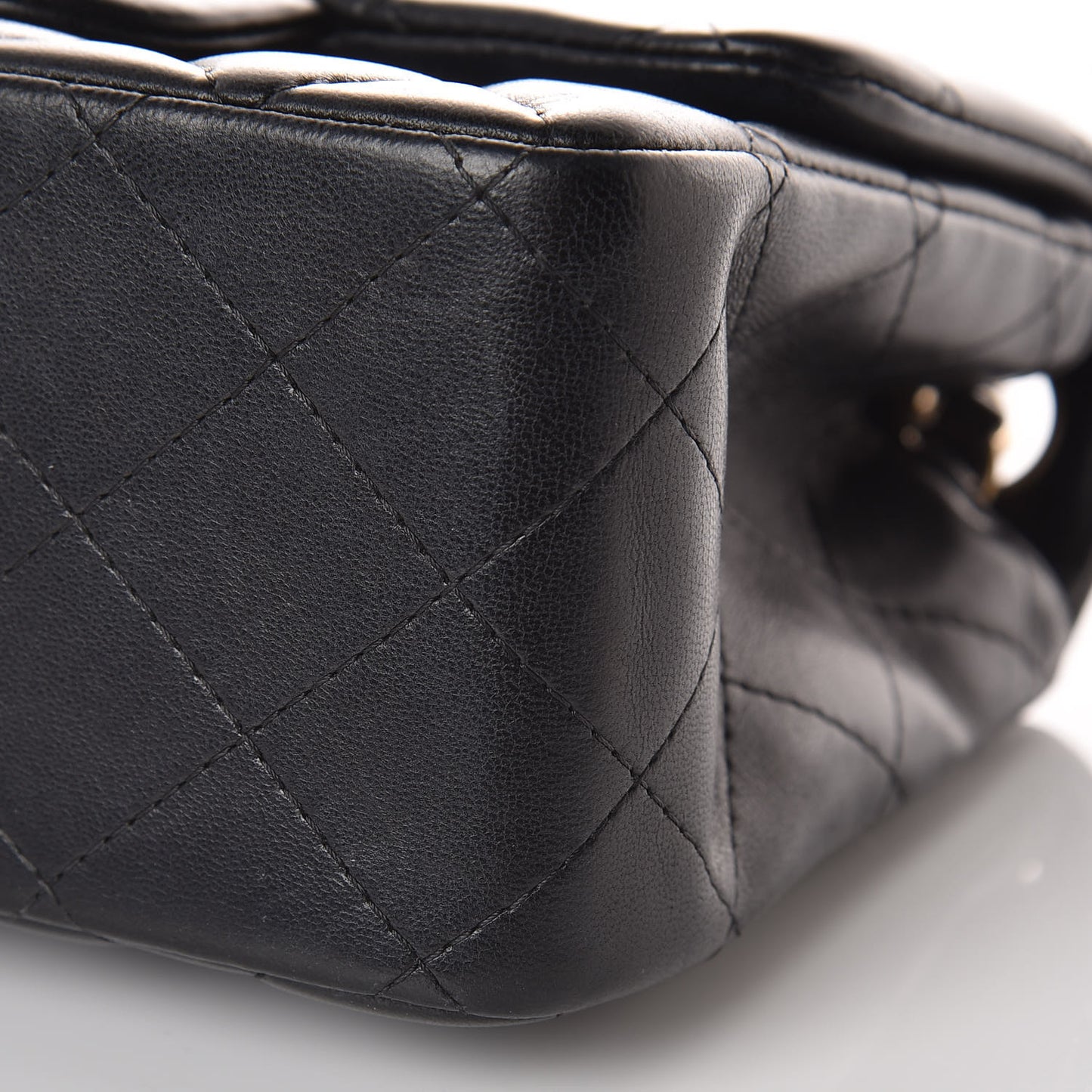Lambskin Quilted Mini Square Flap Black