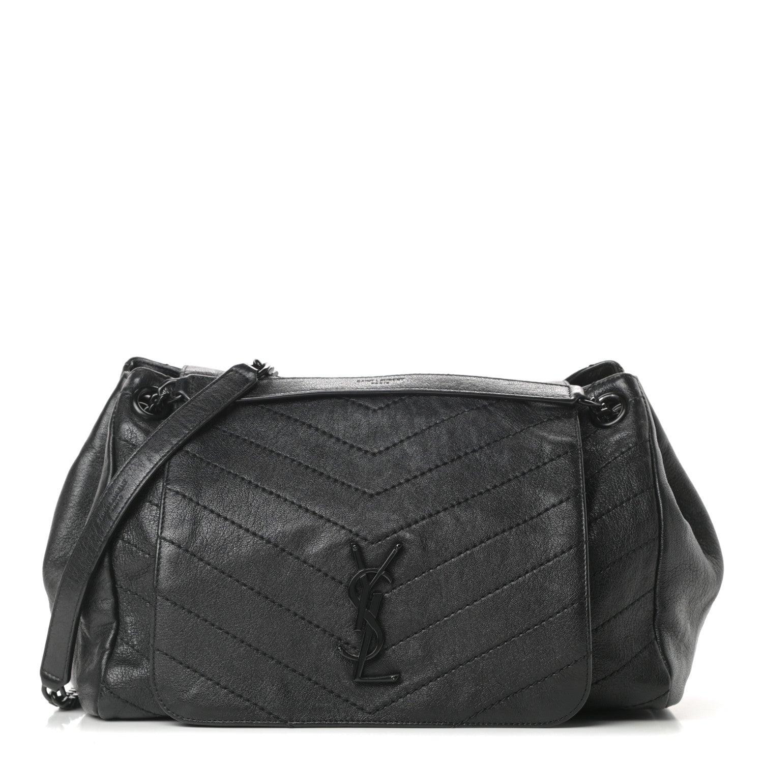 Saint Laurent Lambskin Chevron Monogram Medium Nolita Black 1 of 11