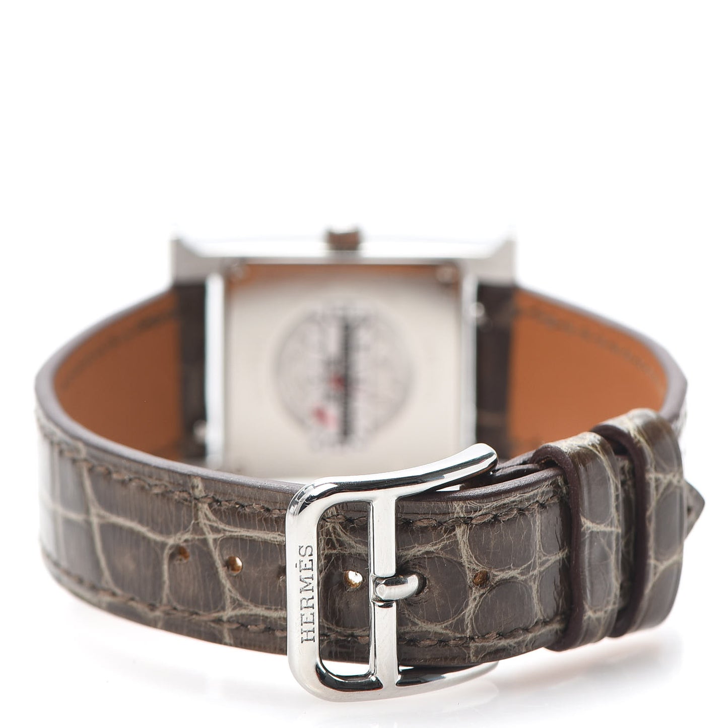 Stainless Steel Alligator Diamond Bezel Mother of Pearl 21mm Heure H Hour Quartz Watch Gris Elephant