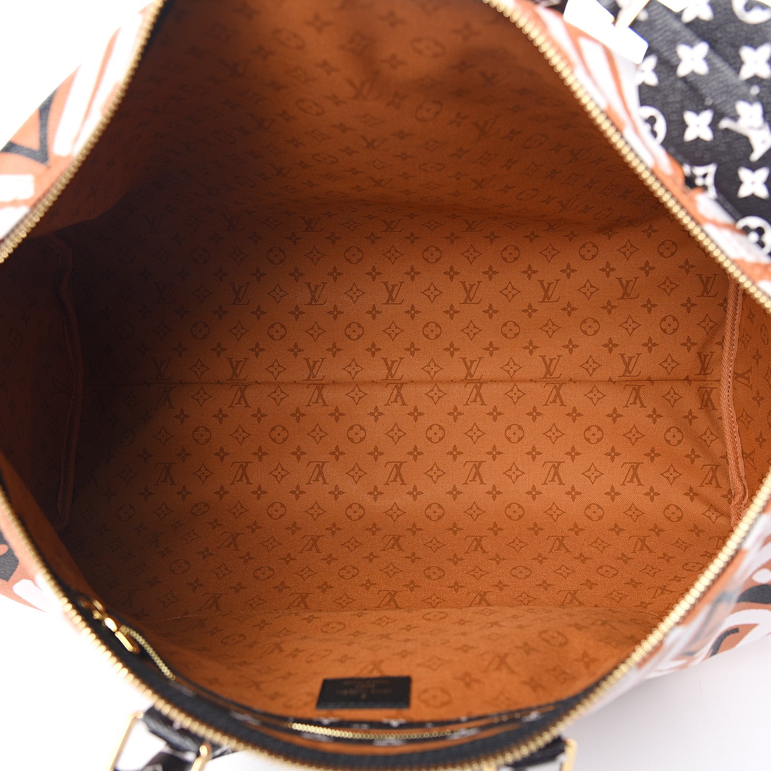 Louis Vuitton Monogram Giant Crafty Keepall Bandouliere 45 Creme Caramel Black 4 of 10