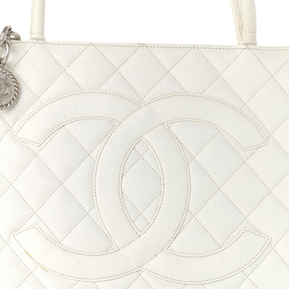 Chanel Caviar Quilted Medallion Tote White 8 of 13