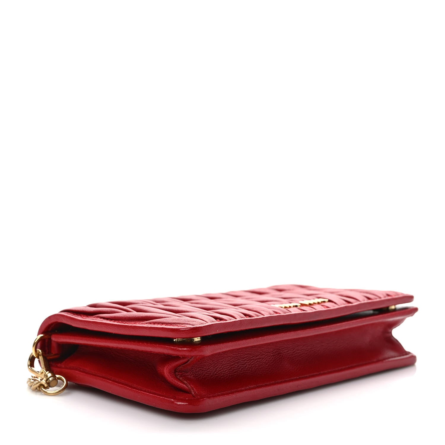 Miu Miu Nappa Matelasse Wallet On Chain Fuoco 4 of 10