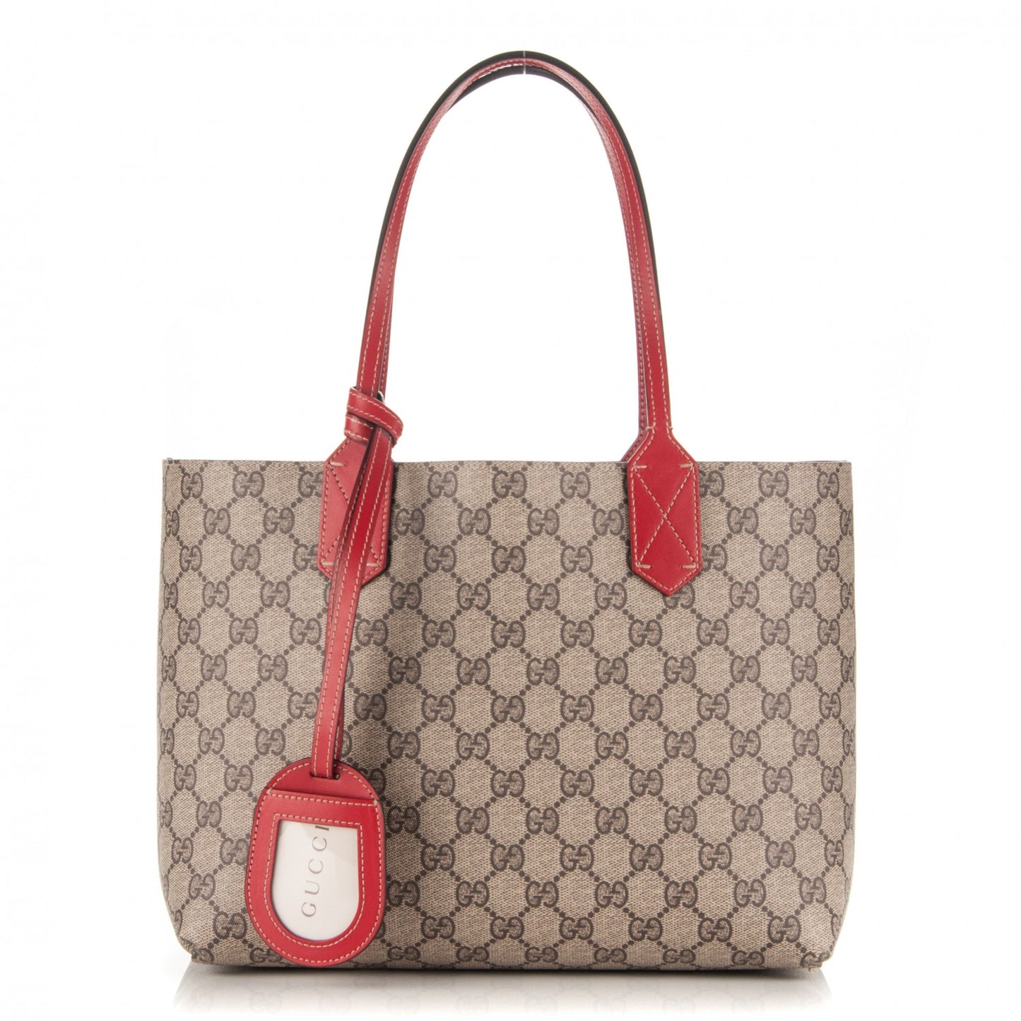 GG Supreme Monogram Small Reversible Tote Beige Red