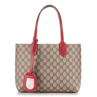 Gucci GG Supreme Monogram Small Reversible Tote Beige Red 1 of 7