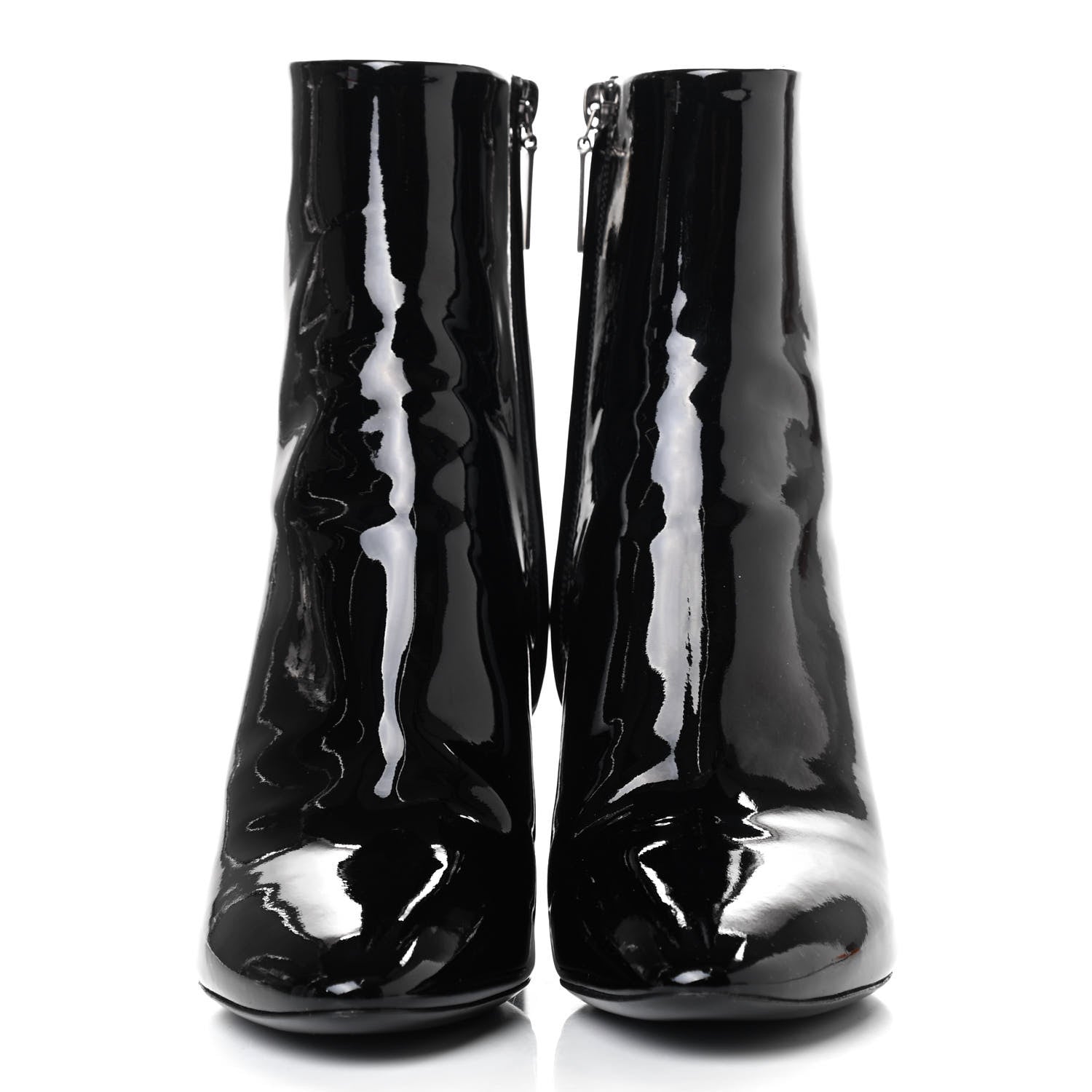 Saint Laurent Patent Loulou Ankle Zip Boot 38.5 Black 2 of 4