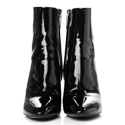 Saint Laurent Patent Loulou Ankle Zip Boot 38.5 Black 2 of 4