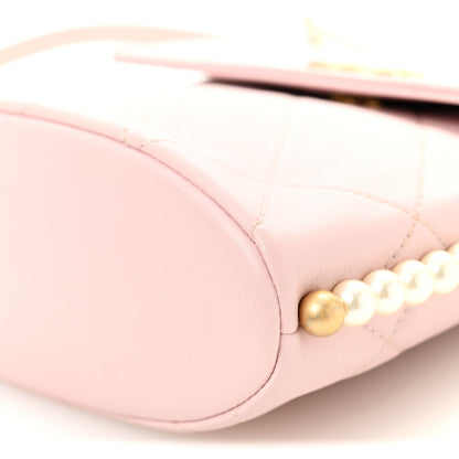 Chanel Calfskin Quilted Pearl Small About Pearls Hobo Bag Light Pink 10 of 10