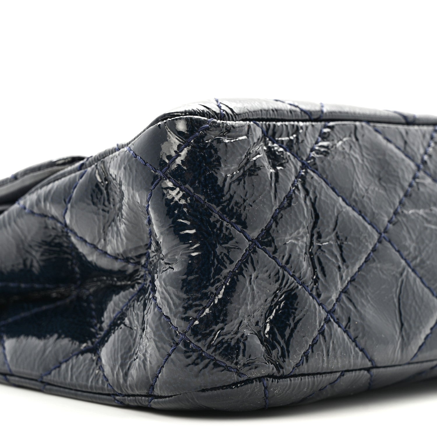 Chanel Distressed Patent Quilted 2.55 Reissue 227 Flap Navy 9 of 13