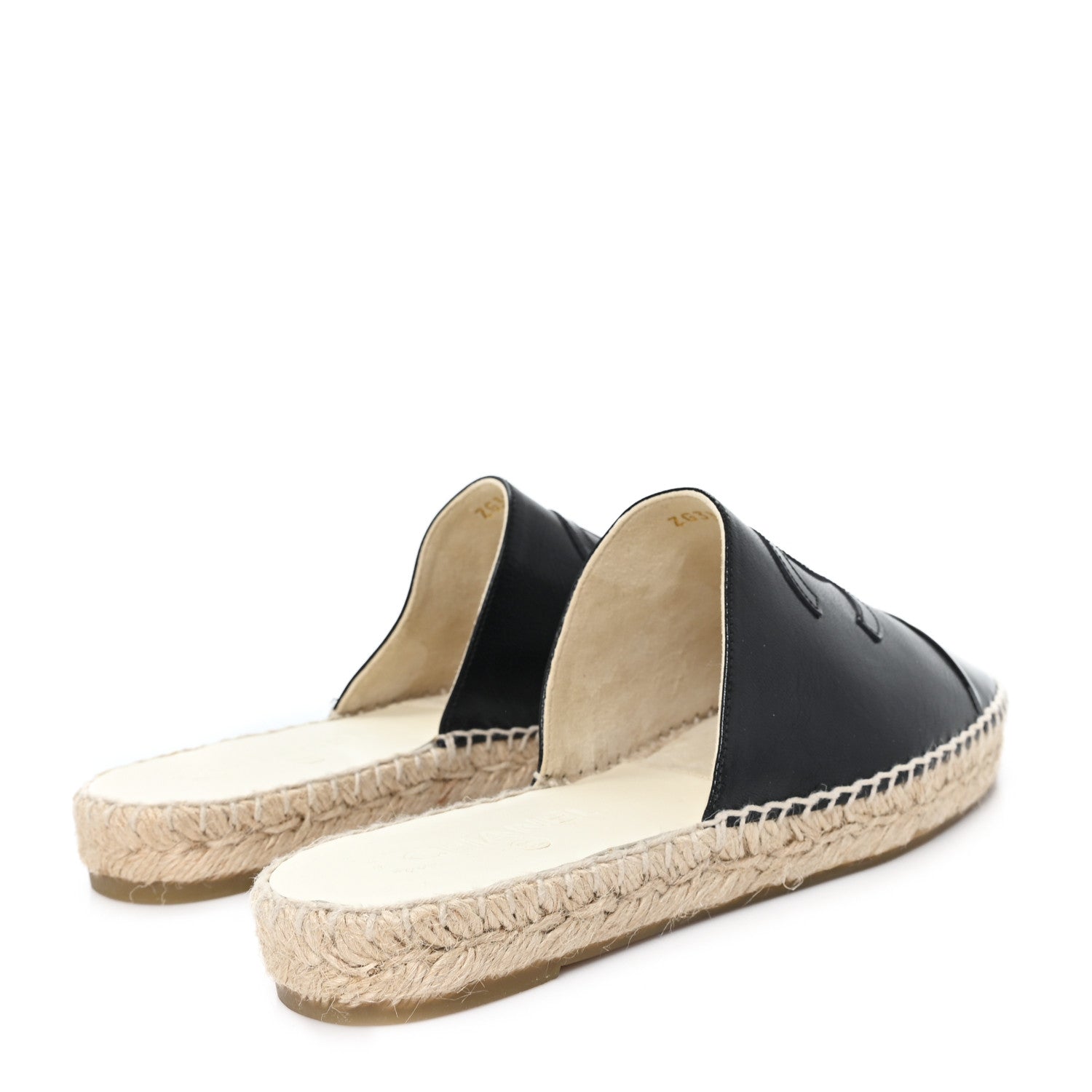 Chanel Iridescent Goatskin Patent CC Espadrille Mules 39 Black 5 of 9