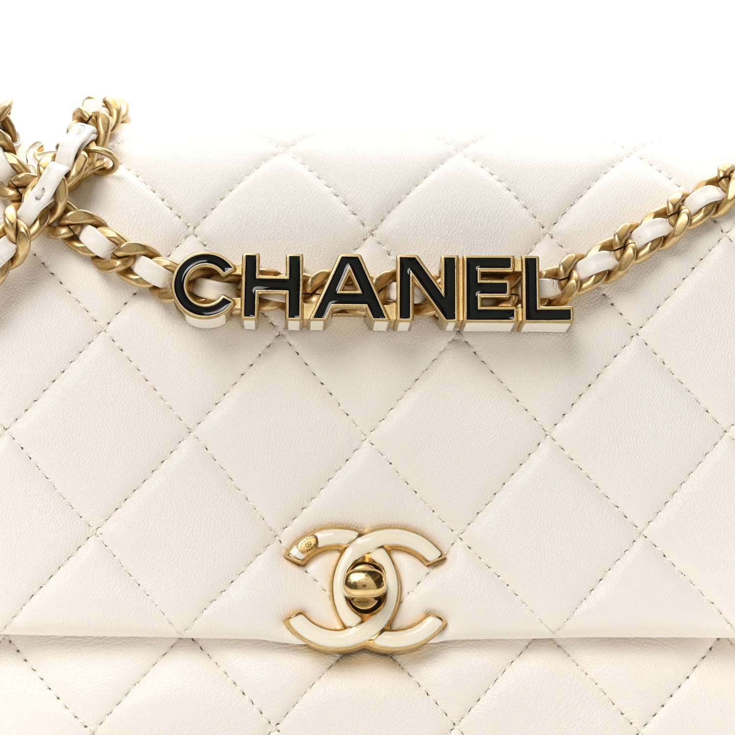 Chanel Lambskin Quilted Chanel Clip Flap White 8 of 10
