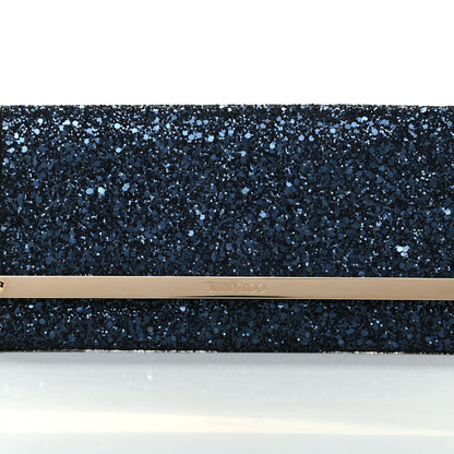 Jimmy Choo Glitter Milla Wallet on Chain Navy 10 of 10