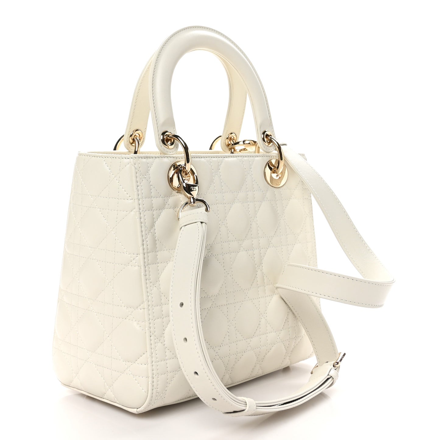Lambskin Cannage Medium Lady Dior Ivory