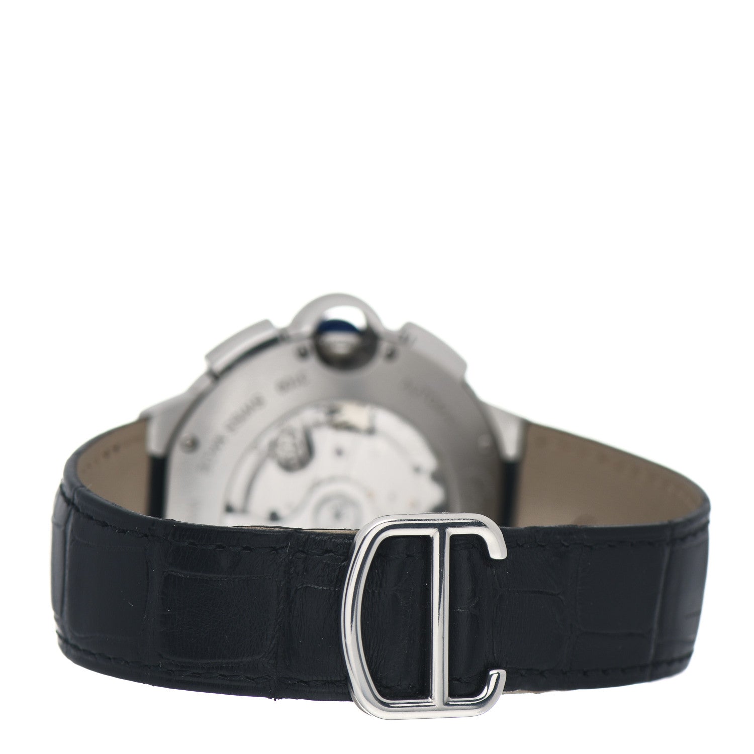 Cartier Stainless Steel Alligator 44mm Ballon Bleu De Cartier Chronograph Automatic Watch 3 of 5