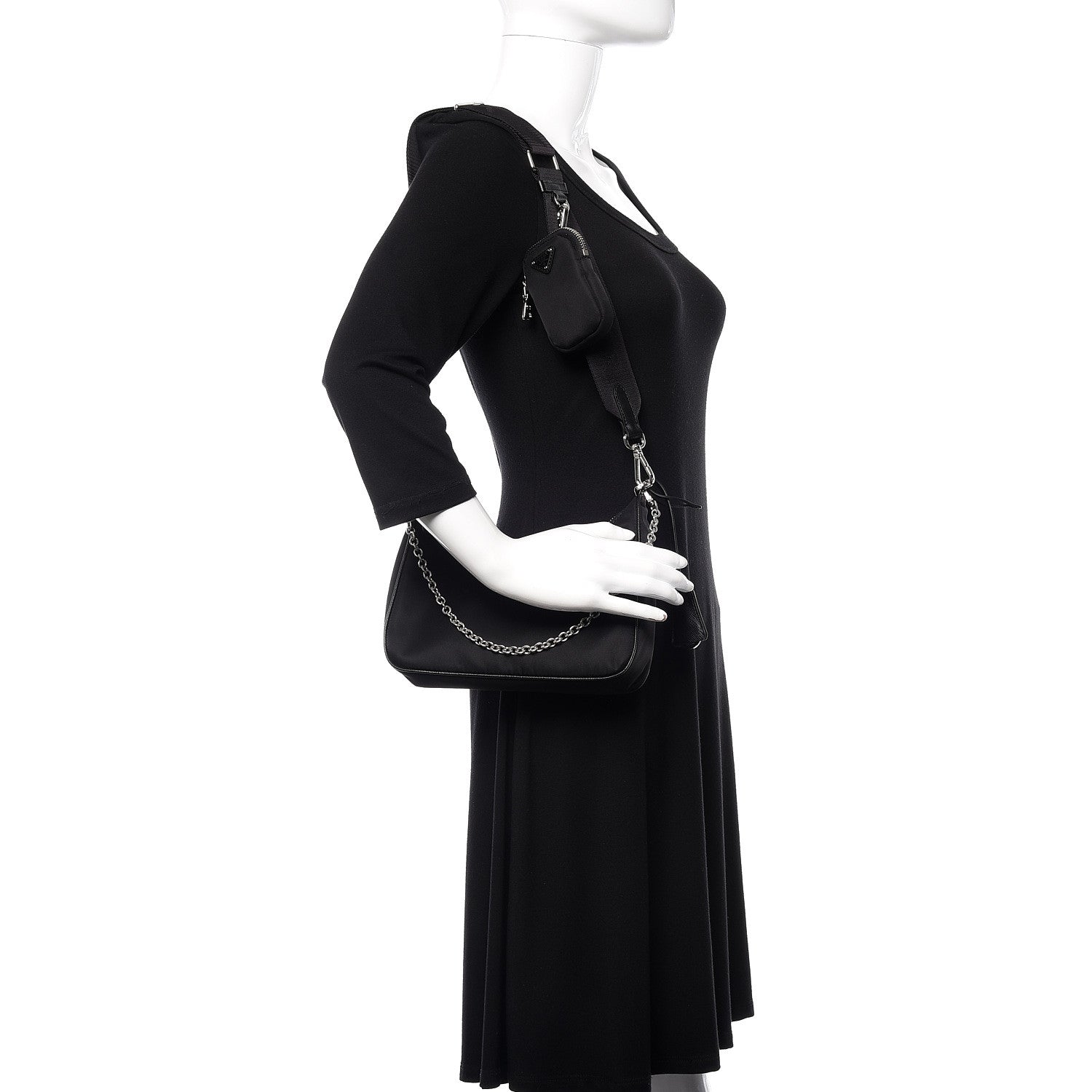Prada Nylon Re-Edition 2005 Shoulder Bag Black 2 of 9