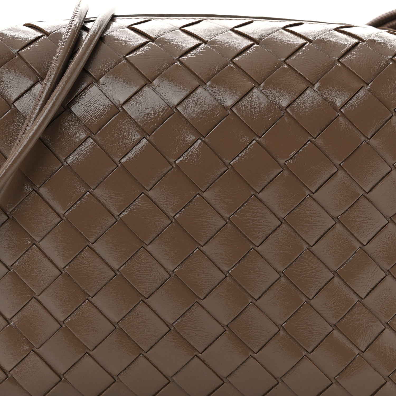 Bottega Veneta Patent Nappa Intrecciato Knot Small Loop Camera Bag Pinecone 7 of 9