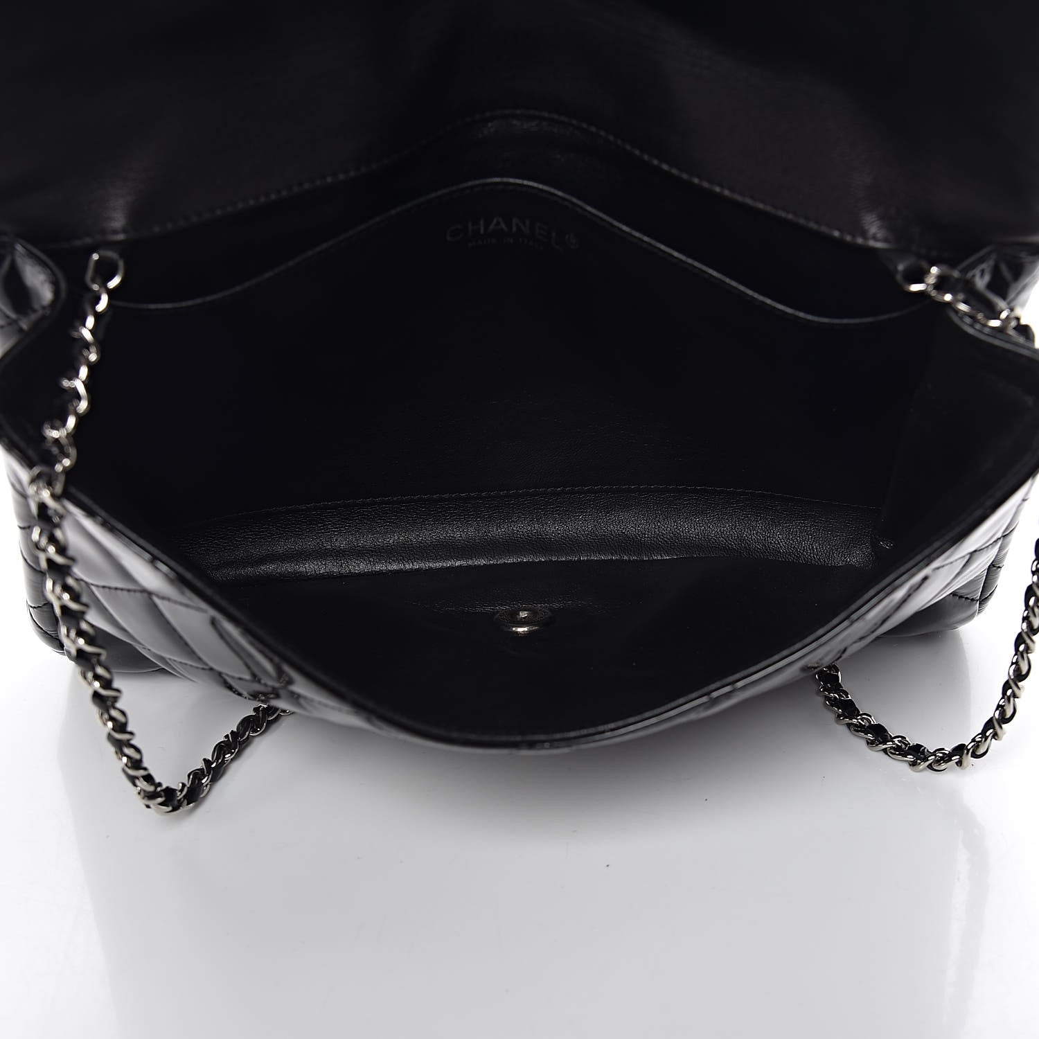 Chanel Patent Quilted Clutch with Chain Flap Black 6 of 9