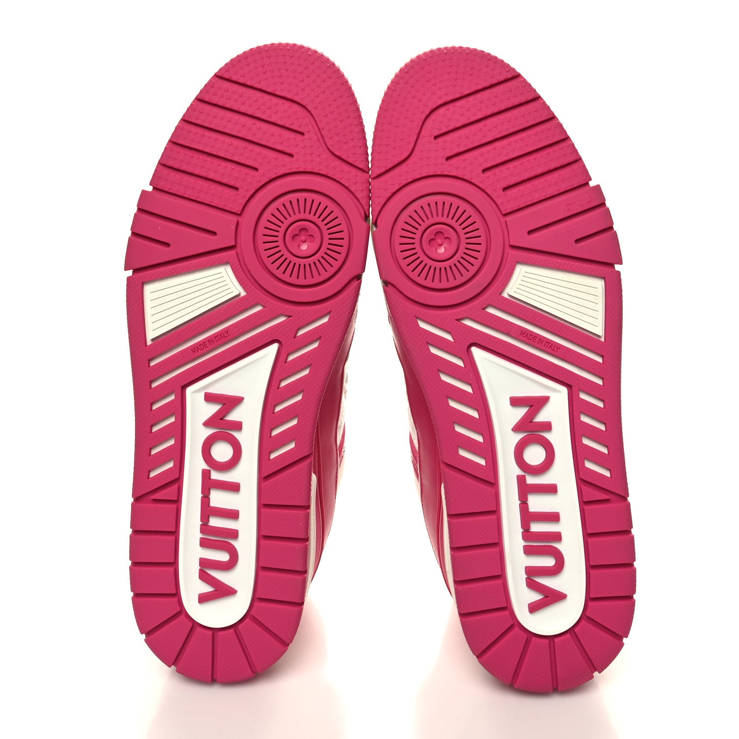Louis Vuitton Calfskin Embossed Monogram Mens LV Trainer Sneakers 8.5 Fuchsia 5 of 9