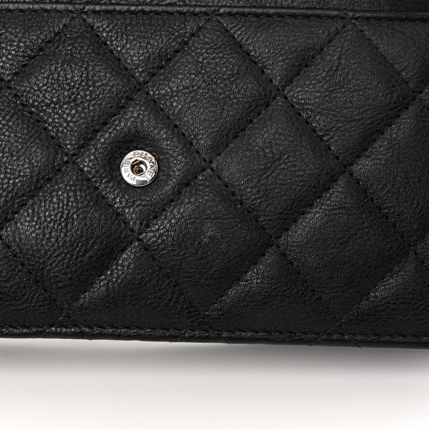 Chanel Crumpled Calfskin Quilted Wallet On Chain WOC So Black 16 of 17
