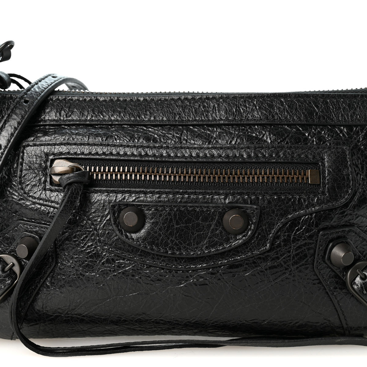 Agneau Arena Classic Hardware Le City Pouch On Strap Black