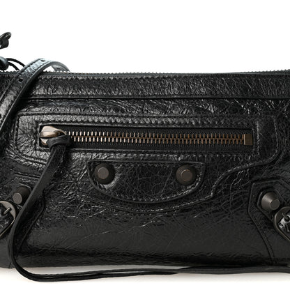 Balenciaga Agneau Arena Classic Hardware Le City Pouch On Strap Black 8 of 10