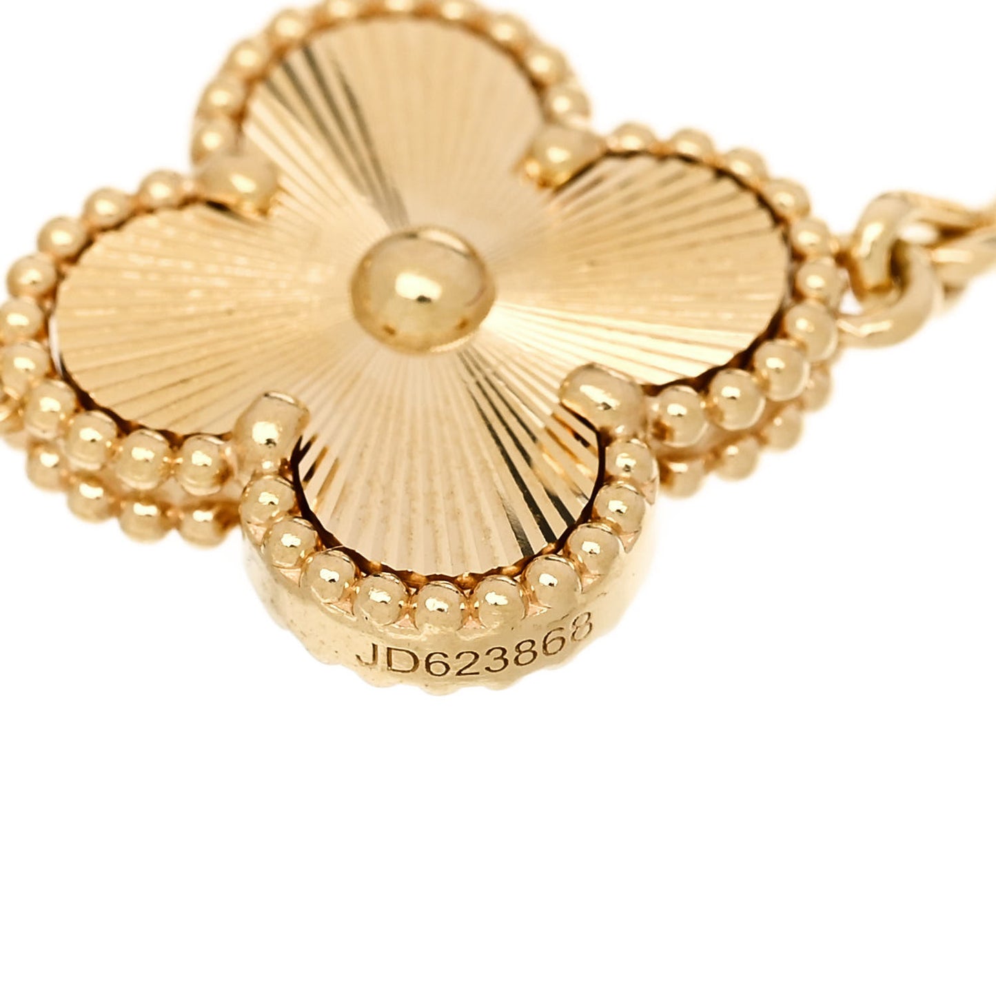 18K Yellow Gold 5 Motifs Guilloche Vintage Alhambra Bracelet