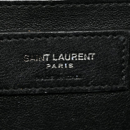 Saint Laurent Grain De Poudre Textured Mixed Matelasse Triquilt Medium Monogram Monochrome Satchel Black 6 of 15