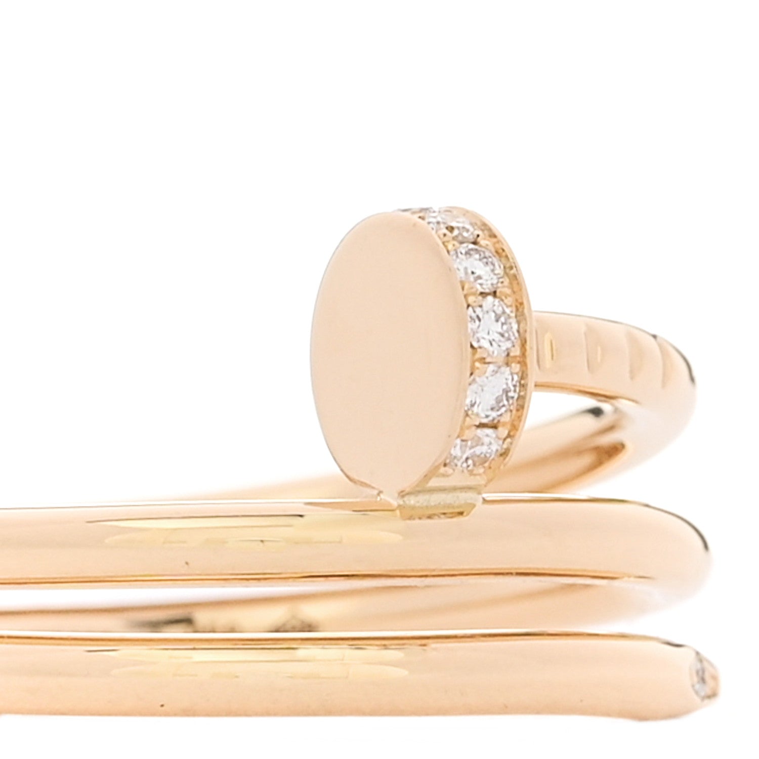 Cartier 18K Yellow Gold Diamond Double Juste Un Clou Ring 48 4.5 4 of 6