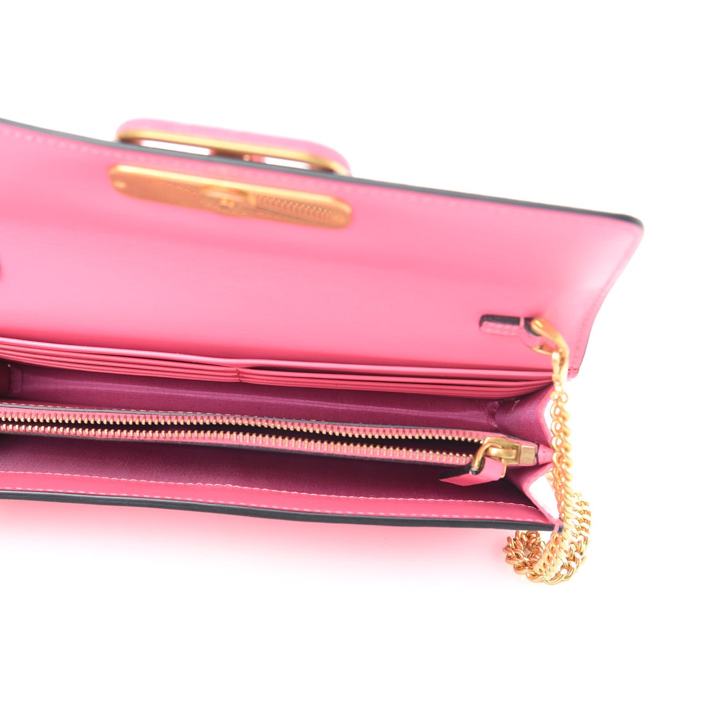 Smooth Calfksin Vlogo Wallet On Chain Feminine Pink