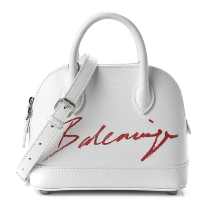 Balenciaga Calfskin Lipstick Logo XXS Ville Top Handle Bag White 1 of 9