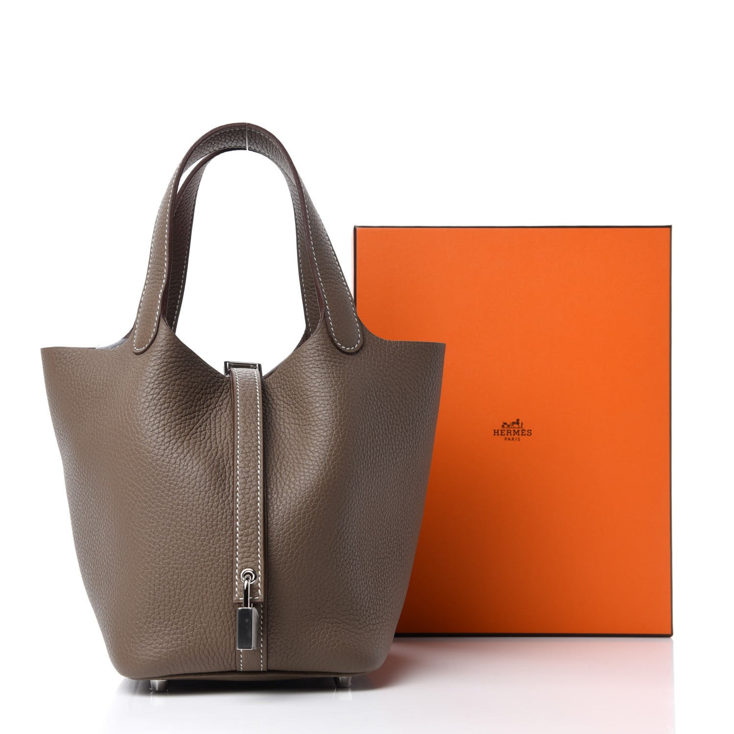 Taurillon Clemence Picotin Lock 18 PM Etoupe