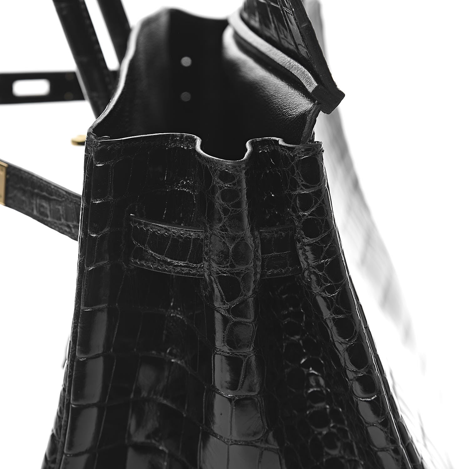 Hermes Shiny Porosus Crocodile Birkin 35 Black 23 of 32