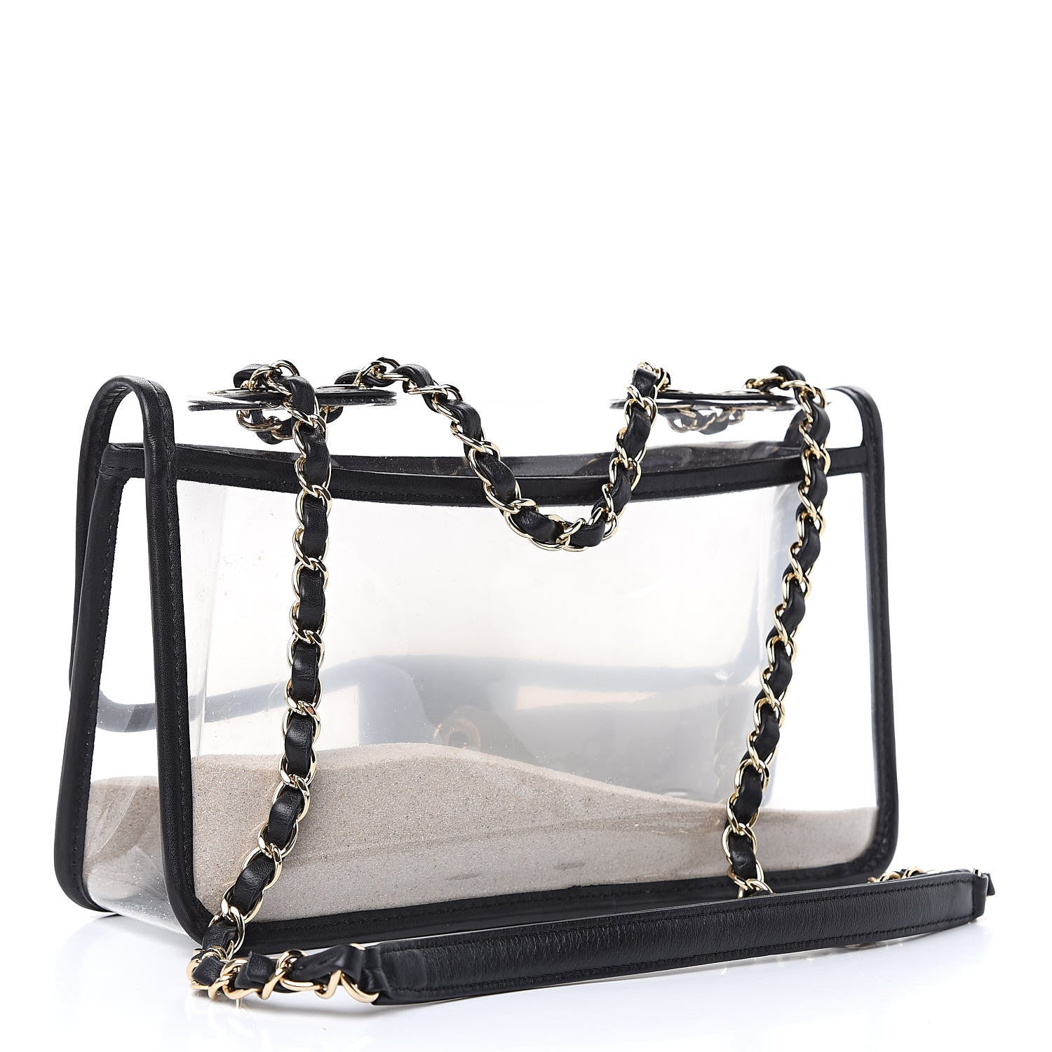 Chanel Lambskin PVC Medium Coco Sand Flap Black 3 of 10