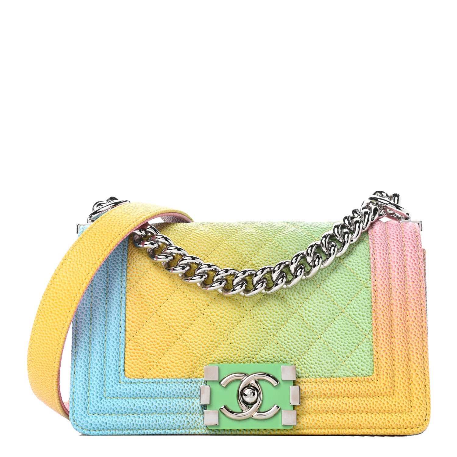 Chanel Caviar Quilted Small Cuba Rainbow Boy Flap Multicolor 1 of 9