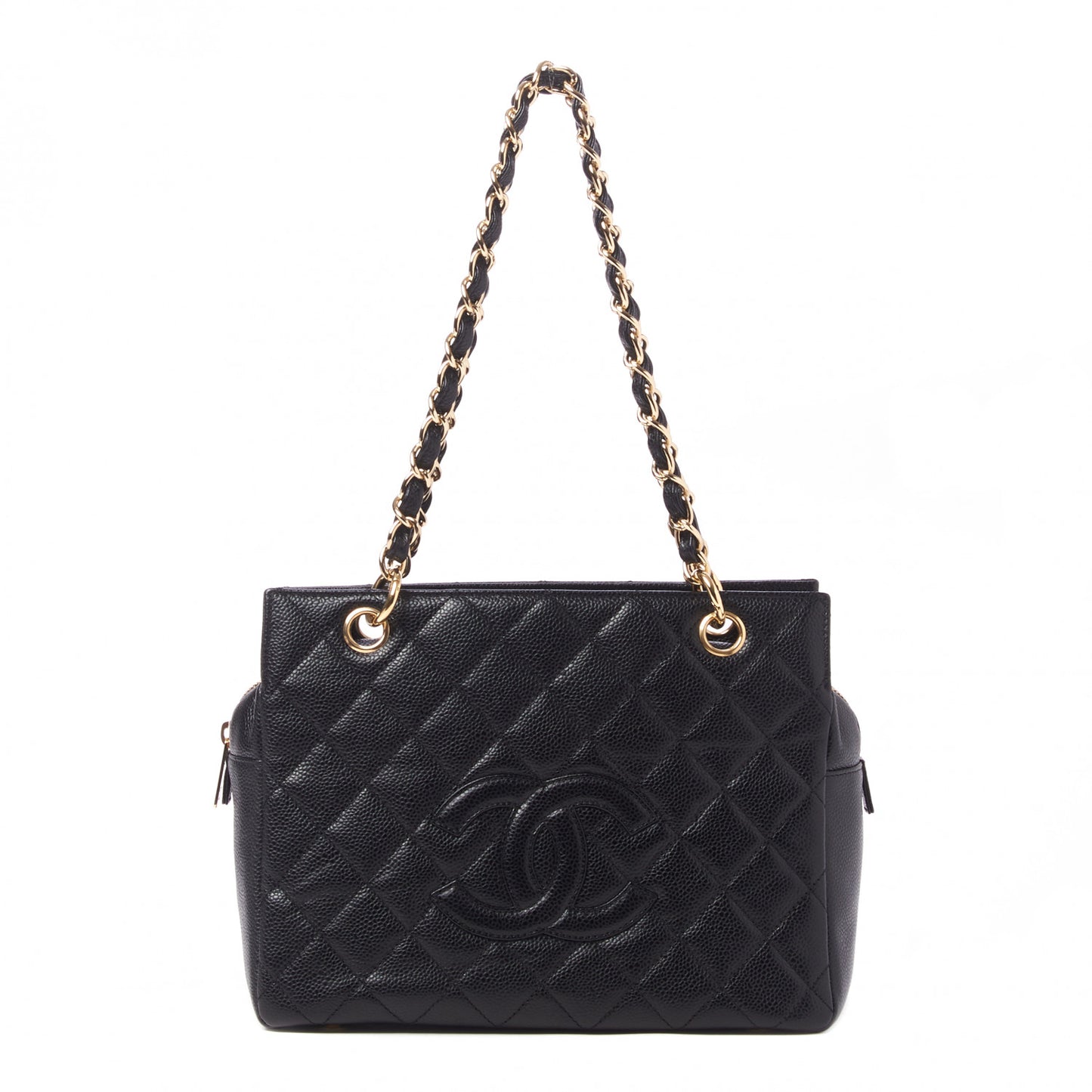 Caviar Quilted Petit Timeless Tote PTT Black