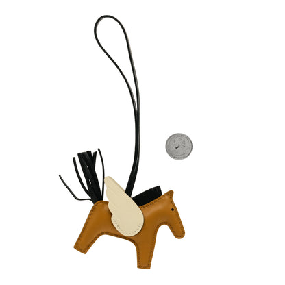 Hermes Milo Lambskin Grigri Rodeo Pegase Horse Bag Charm PM Sesame Black Nata 2 of 4