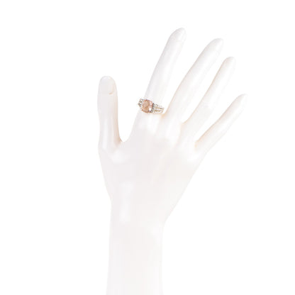David Yurman Sterling Silver Diamond Morganite 10mm Petite Wheaton Ring 54 7 2 of 6