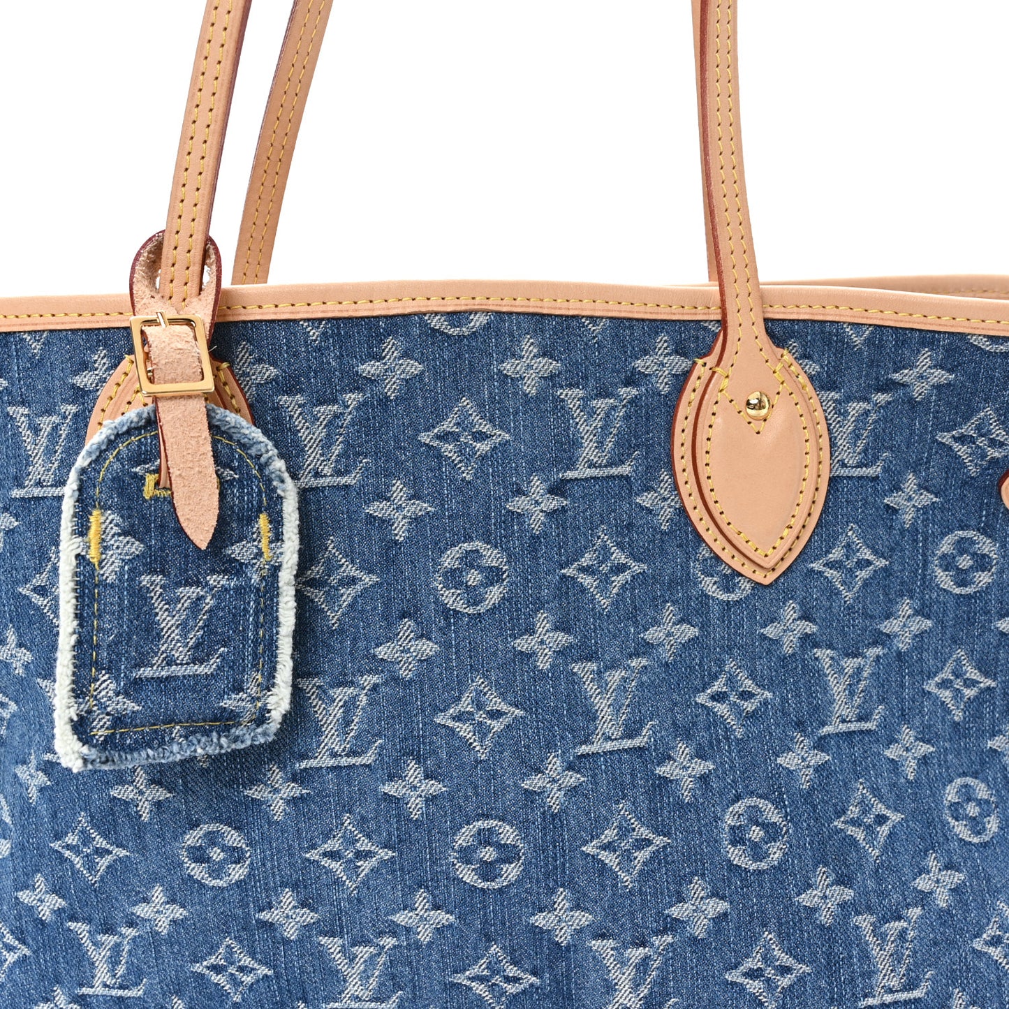 Monogram Denim Neo Neverfull MM Blue