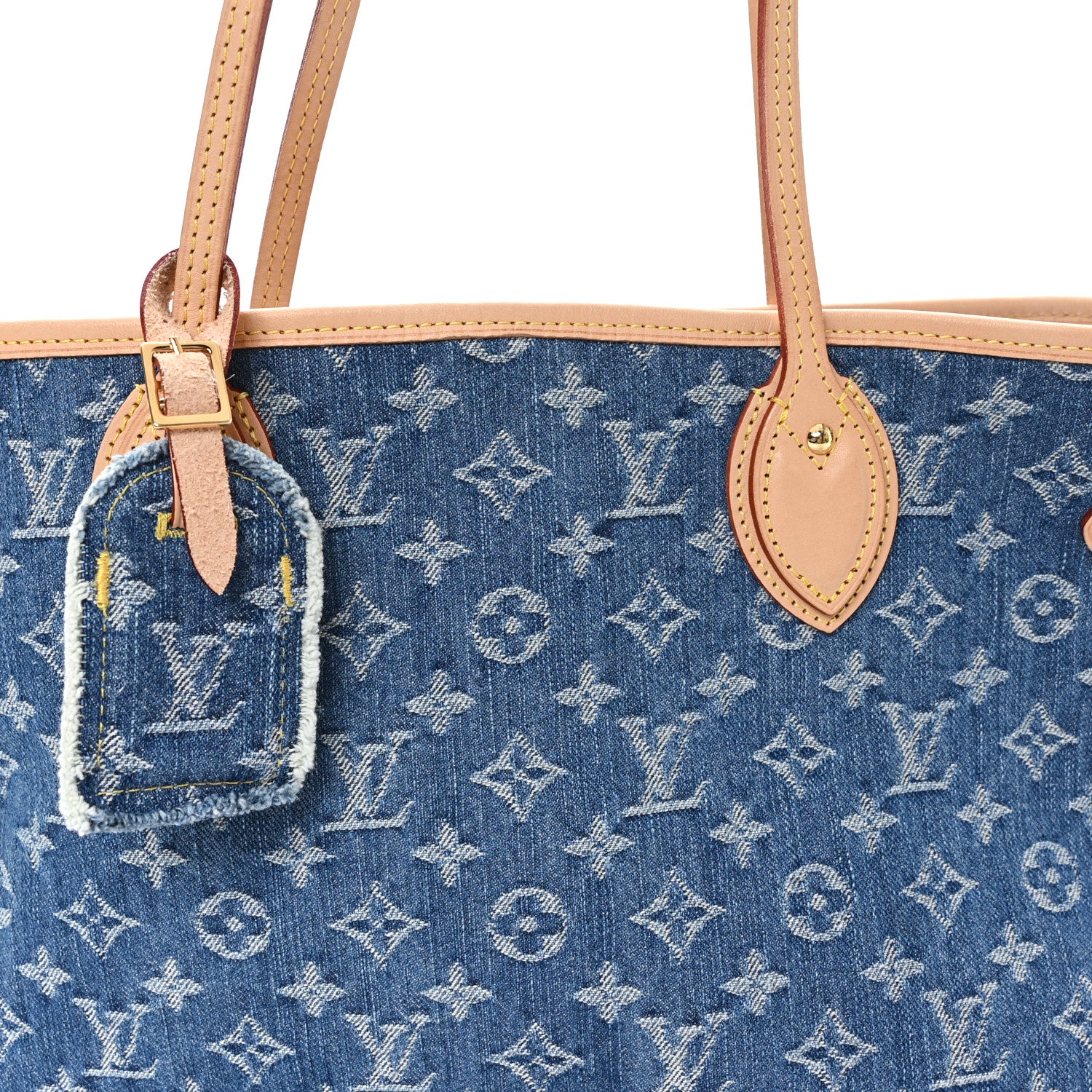 Louis Vuitton Monogram Denim Neo Neverfull MM Blue 8 of 10