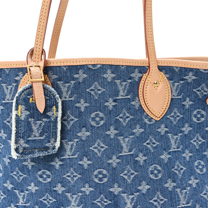 Louis Vuitton Monogram Denim Neo Neverfull MM Blue 8 of 10