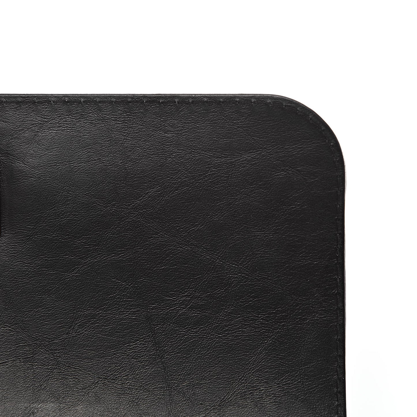 Calfskin Chevron Quilted Top Handle Flap Black