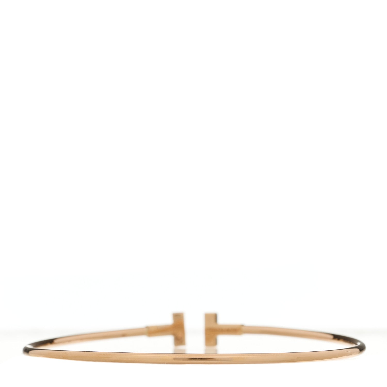 Tiffany 18K Rose Gold Narrow T Wire Bracelet 2 of 3