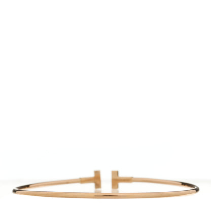 Tiffany 18K Rose Gold Narrow T Wire Bracelet 2 of 3