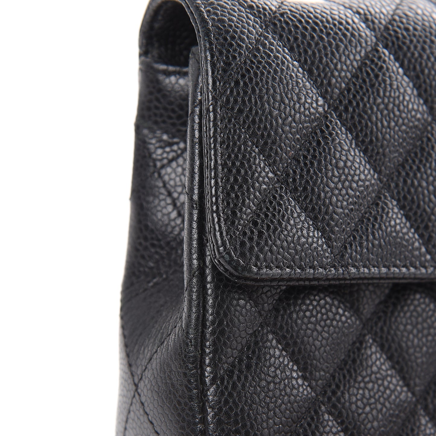 Caviar Quilted East West Flap Black