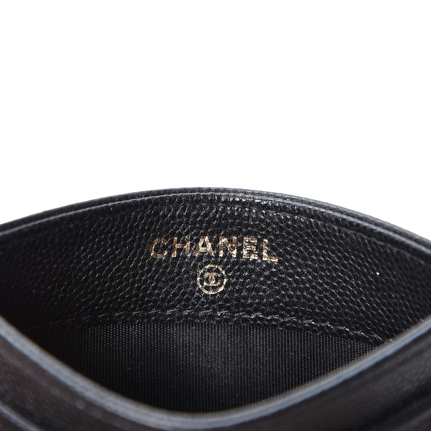 Caviar Camellia Embossed Card Holder Black