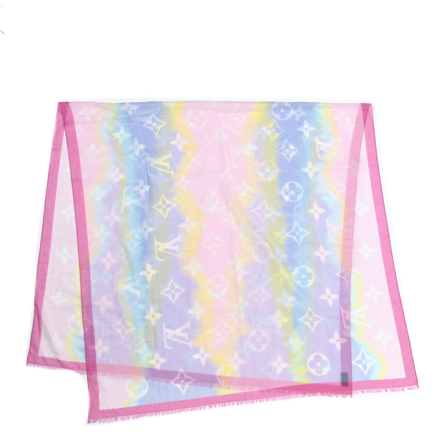 Cotton Monogram Escale Pareo Stole Rose