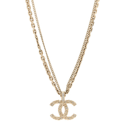 Chanel Crystal CC Multi Strand Chain Necklace Gold 1 of 5