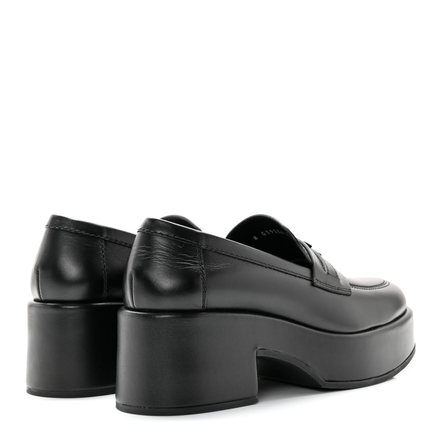 Calfskin CC Platform Loafers 37 Black