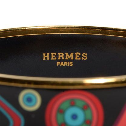 Hermes Enamel Printed Wide Tohu Bohu Bracelet Black 62 4 of 6